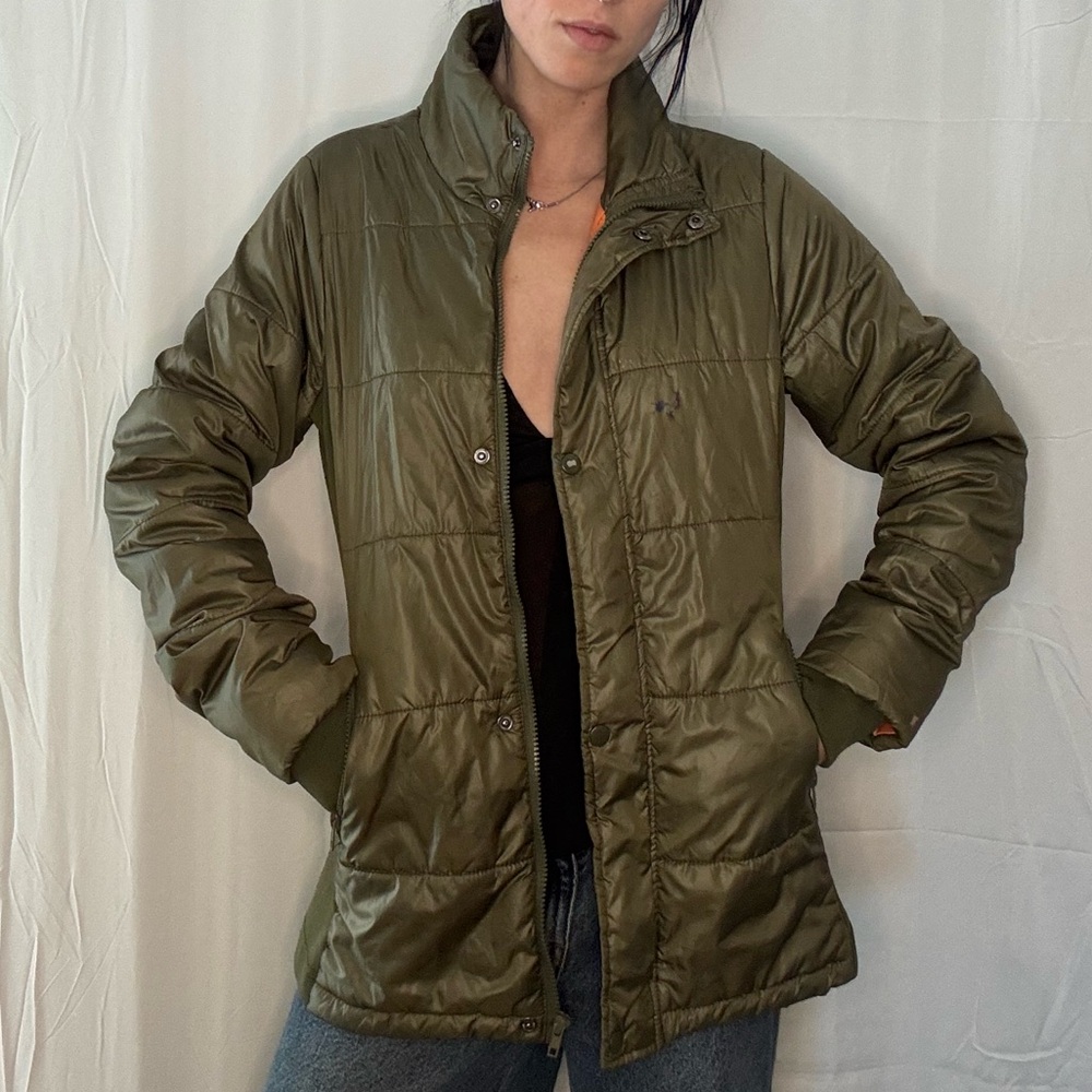 Ci Sono Women's Olive Puffer Jacket